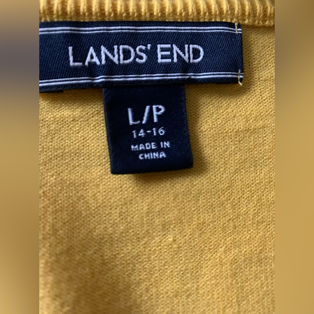 Lands End Yellow Button Cardigan - Picture 2 of 8